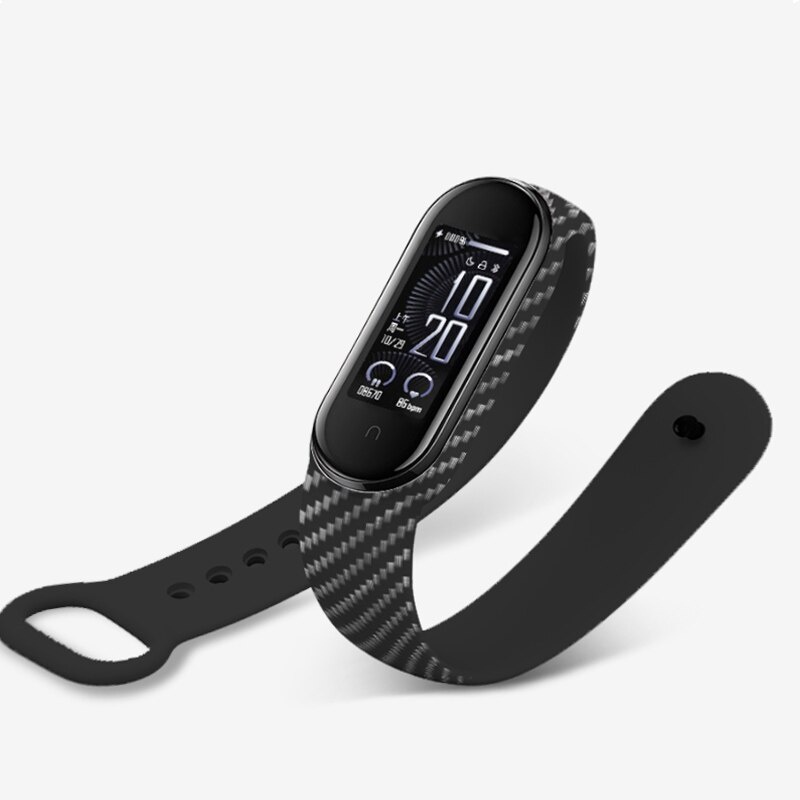 Dây đeo sợi carbon cho đồng hồ thông minh Xiaomi Mi Band 6 5 / 1Pc Miband 6 5