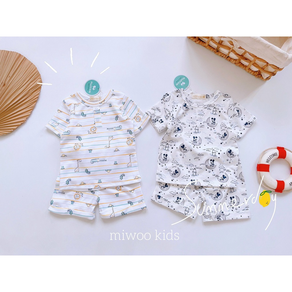 Đồ Bộ Thun Bozip Cộc Tay Hoạ Tiết Cho Bé Trai Size Từ 1 - 6 Tuổi MINTSCLOSET Mint's Closet - DB8018