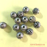 TTVD17 Thanh xỏ tròn trắng 4*6mm, hole 1mm Màu bạc 10 cái/bịch