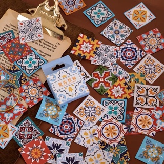 Sticker dán hoạ tiết gạch bông hoa văn trang trí cổ điển