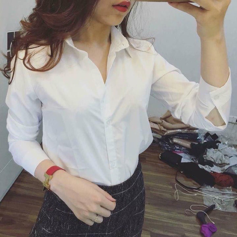 Áo sơmi trắng nữ