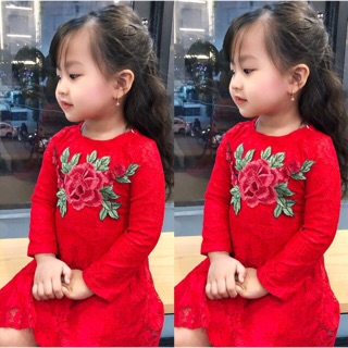 Váy Ren Hoa Hồng ( hoang thuy linh
