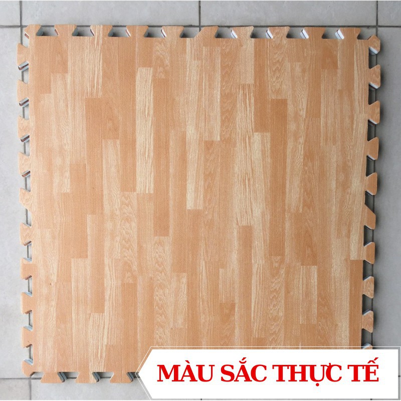 Xốp trải sàn 60x60 cm vân gỗ - Thảm xốp lót sàn chống trơn trượt không thấm nước an toàn cho bé