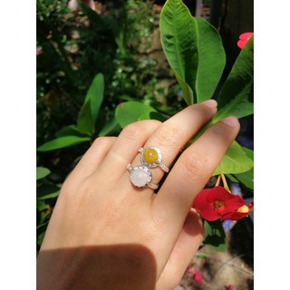 Nhẫn bạc mix hạt đá