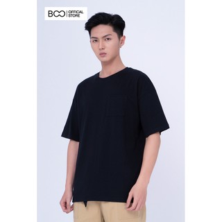  Áo Thun BOO Nam Basic Dáng Rộng 100% Cotton Thiết Kế Lệch Cổ Sau Lạ Mắt