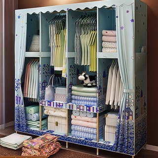 Tủ quần áo Vải Đựng Quần Áo Tủ Khung Gỗ 4 Buồng 8 Ngăn Cao Cấp Bảo Hành 12 Tháng tuvaicaocapvn