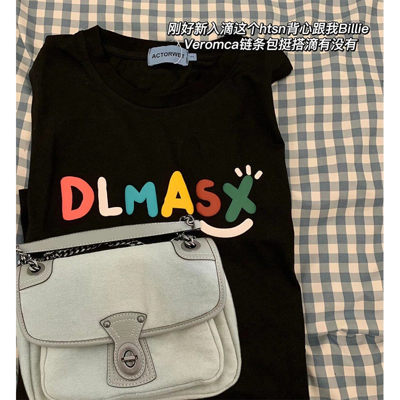 Jiashucheng Áo Thun Thể Thao Cotton Không Tay Dáng Vừa In Chữ Spicy Cao Cấp Phong Cách Retro Đường Phố Mỹ Cho Nữ