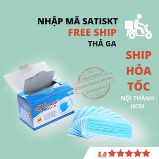 Khẩu trang y tế 4 lớp hộp 50 cái 4U Mask chuẩn bệnh viện chống giọt bắn, khẩu trang y tế bảo vệ gia đình bạn