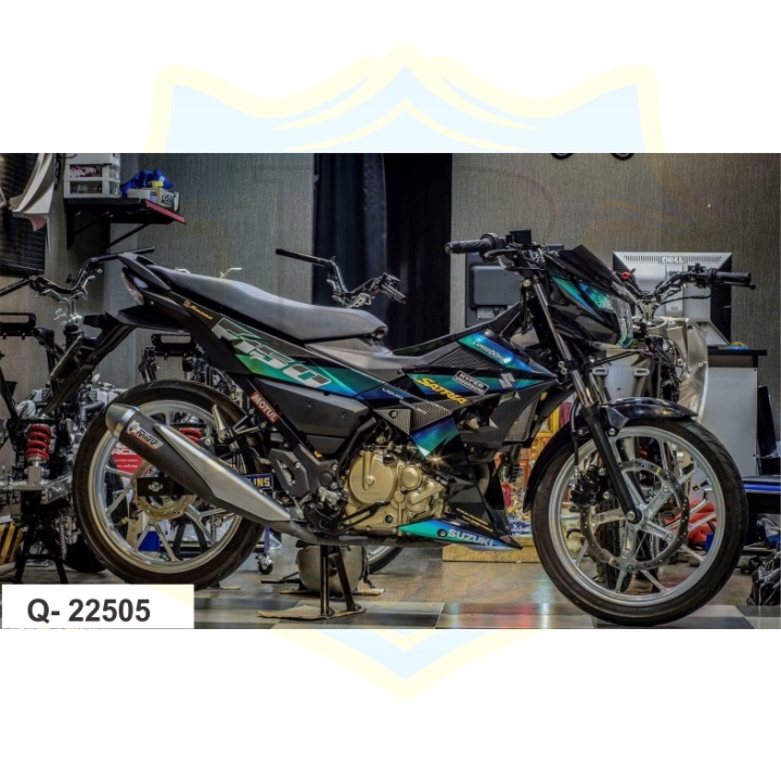 ( Quí khách vui lòng mang ra tiệm cho thợ dán ) Tem satria fi chất liệu Crom