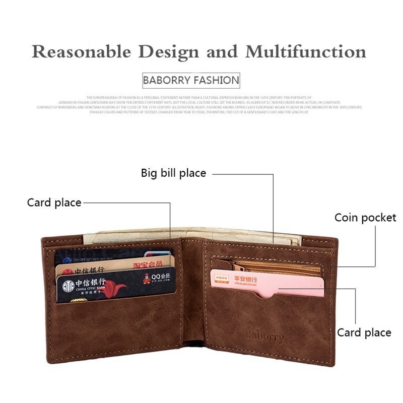 Ví da PU thời trang kiểu dáng vintage dành cho nam