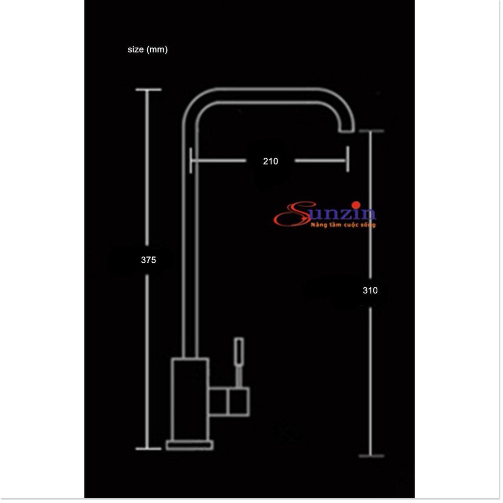 Vòi rửa bát nóng lạnh cắm chậu Sunzin 137 - chất liệu inox 304