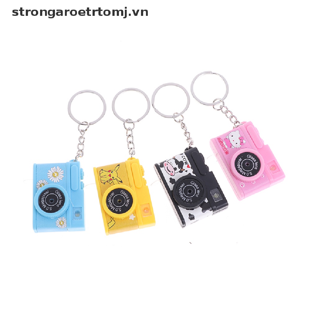 【strongaroetrtomj】 1PC Creative camera Led keychains With sound LED Flashlight Key chain VN