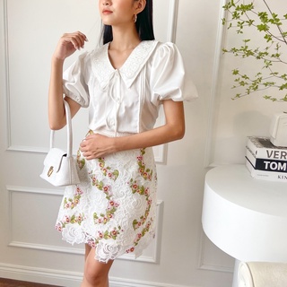 Chân Váy Mini Phối Ren EDINI - V383