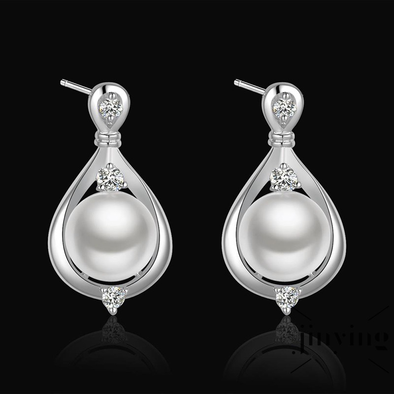 GETNOIVAS Khuyên tai dáng dài phối hạt phong cách cổ điển dành cho nữ