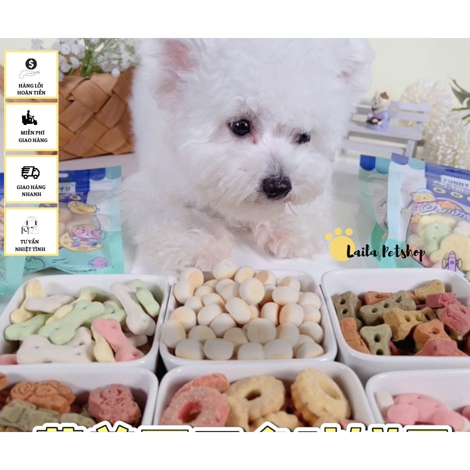 Bánh Quy Thưởng Cho Thú Cưng| Bánh Thưởng Cho Chó Mèo Gói 100Gr - Laila Petshop