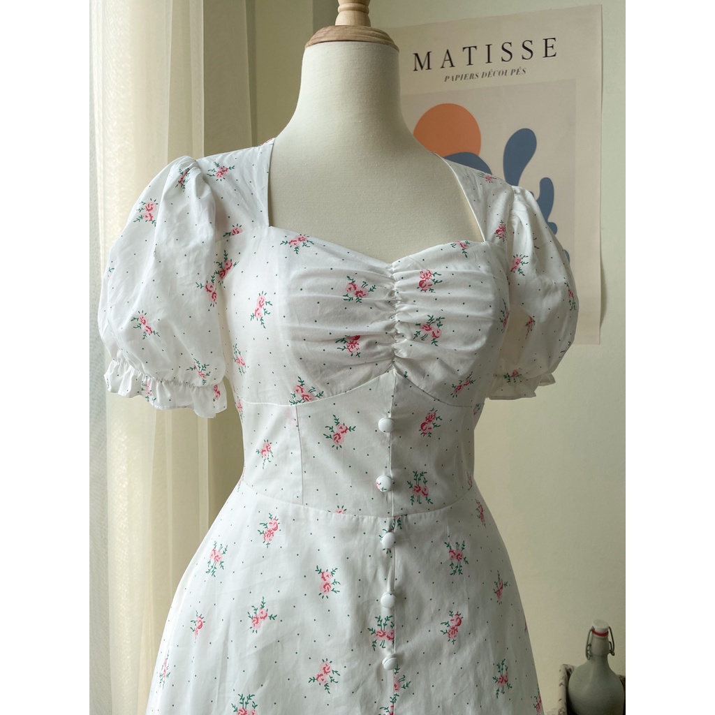 Hera Dress - Đầm hoa phong cách cottagecore qua bắp chân của Flower & Dot