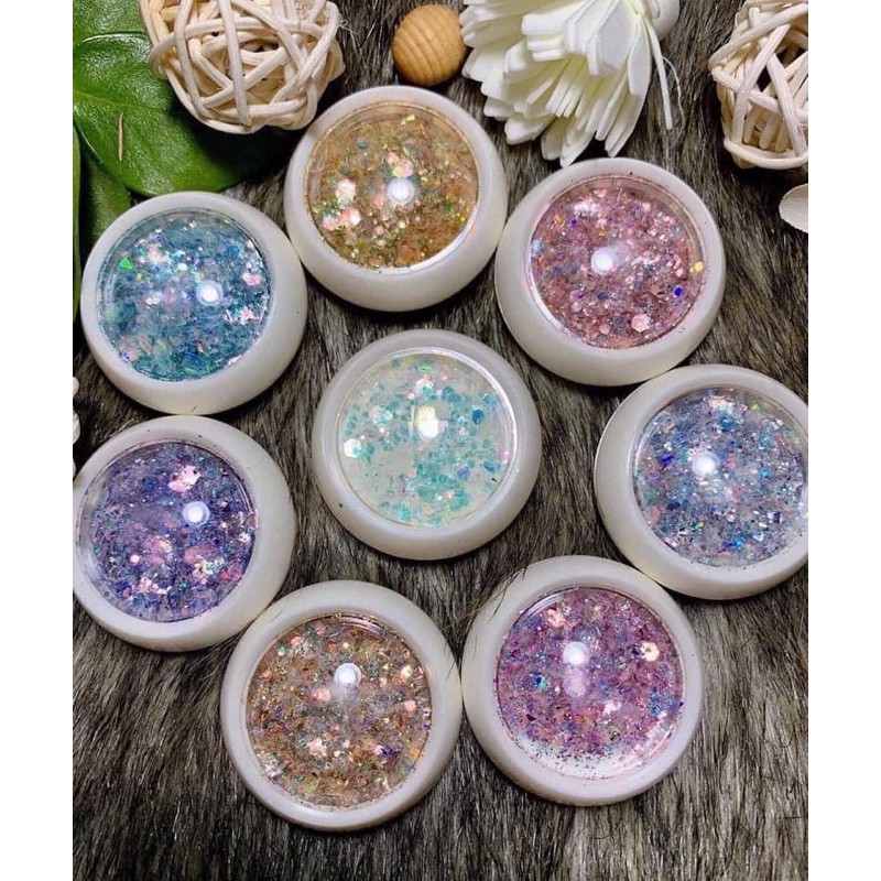 Nhũ vảy cá sét 8 hũ” nhũ kim cương ẩn disign”