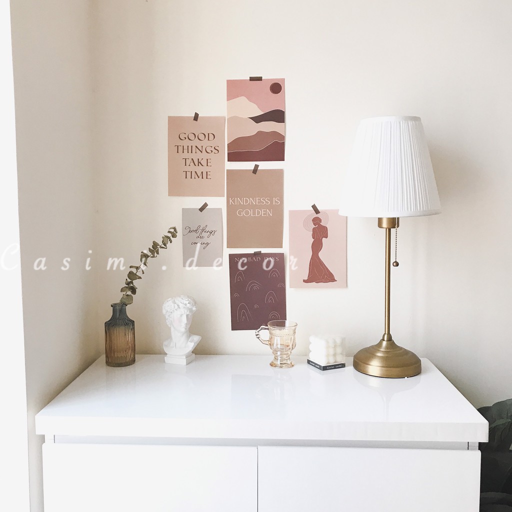 [FOLLOW US GIẢM 30K] Bìa ảnh giấy Minimalist QUOTES POSTCARD vintage trang trí bàn học, dán tường kiểu Hàn Casimi Decor