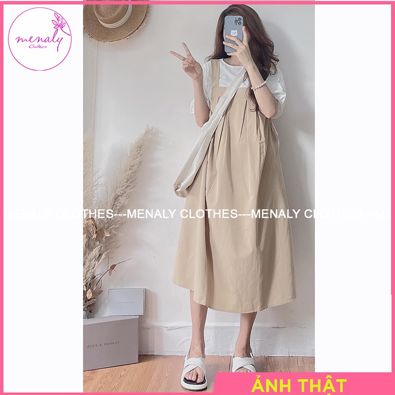 Váy yếm nữ ulzzang hàn quốc dáng dài 2 chi tiết VH042, mặc làm set bạn thân hoặc mặc rời đều đẹp, bầu bí bon chen | BigBuy360 - bigbuy360.vn