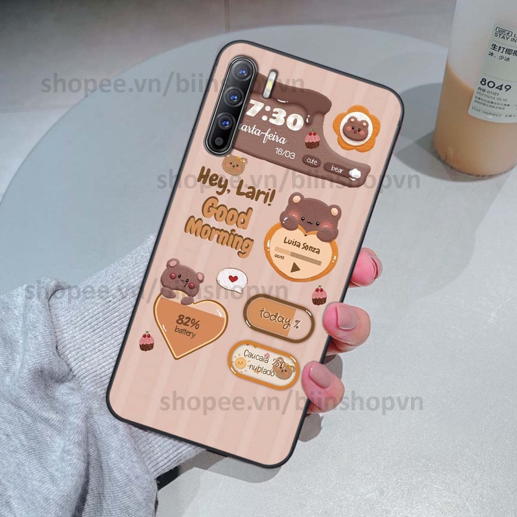 Ốp Oppo Reno3 / Reno3 Pro / Reno 3 in 3D icon gấu nổi siêu xinh, siêu đáng yêu, cá tính phong cách