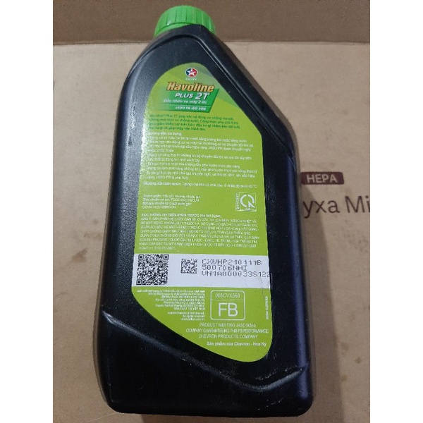 Nhớt 2 thì pha xăng Havoline Caltex Plus 2T - 1lít -Dùng xe L67 - Satria - RGX - RGV - Cystan - Vespa - Minsk - Simson