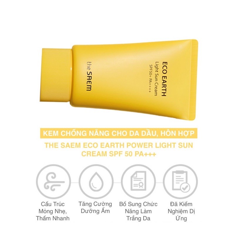 [Mã COS1904 giảm 8% đơn 300K] Kem Chống Nắng THE SAEM ECO EARTH POWER PINK SUN CREAM (SPF 50+/PA)++++ | BigBuy360 - bigbuy360.vn