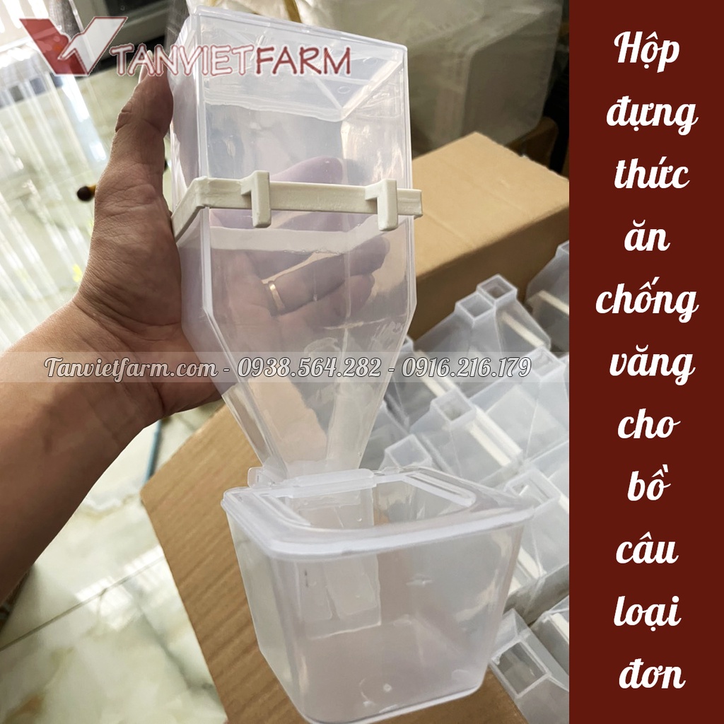 Máng ăn tự động cho gà, bồ câu, chim cảnh chống vẩy bằng nhựa cao cấp, loại máng đơn