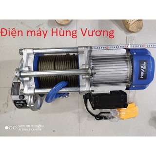 Tời điện hikari hr 3500, 3,5 kw, 220v, madein thái lan màu xanh trắng, đặt trên cao hoặc mặt đất.
