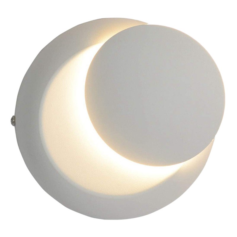 Wall Lamp Lights Decoration LED Lighting Spin Night Light 3000K Moon Type Sconces for Indoor Bedroom Living Room,White