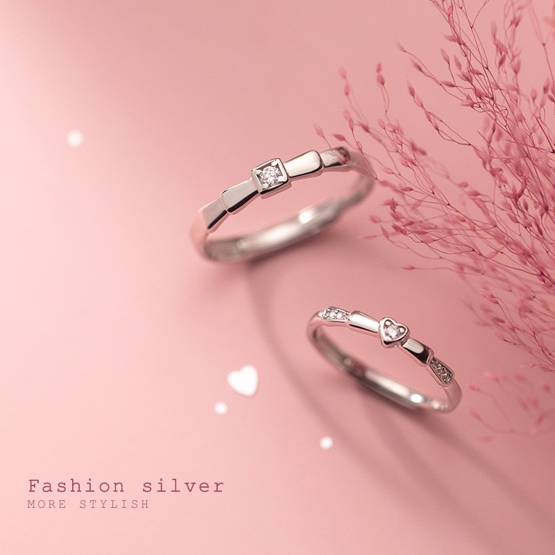 Nhẫn Đôi Bạc Trúc Anh Đài NDARJ8634. Nhẫn Đôi Bạc 925 Nam Nữ 20Silver
