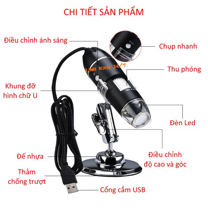 Kính Hiển Vi Điện Tử Phóng Đại 1000X Kết Nối Điện Thoại Và Máy Tính Digital Microscope