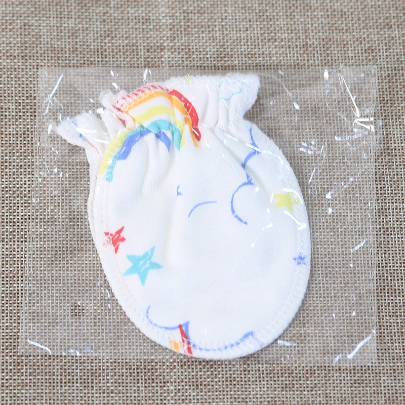 Găng Tay Cotton Mềm Mại Thoải Mái Chống Trầy Xước Bảo Vệ Mặt Cho Bé Sơ Sinh