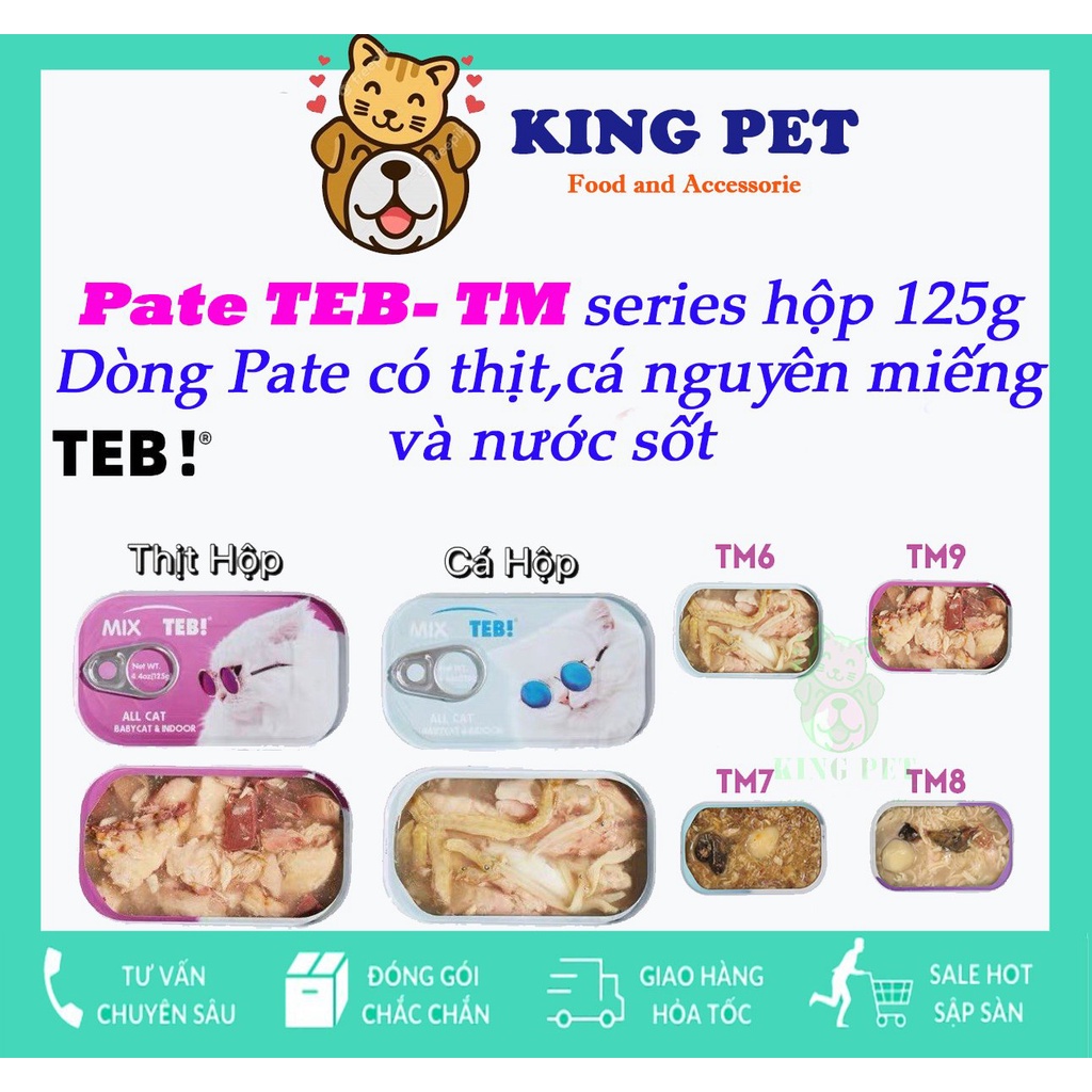 Pate TEB MIX Tổng Hợp Các Vị Mèo Con Mèo Lớn 125gr