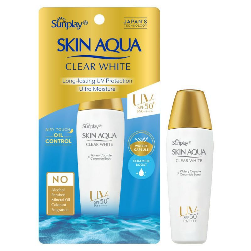 Kem Chống Nắng Sunplay Skin Aqua Clear White 55g Dạng Sữa Nắp Vàng Dưỡng Da Trắng Mịn SPF50+  kcn