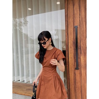 Váy kaki xếp ly eo 317