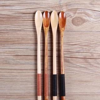 Long Handled Coffee Wooden Spoon, Solid Wood Tableware,Milk Tea, Milk And Honey Stir Bar, #1