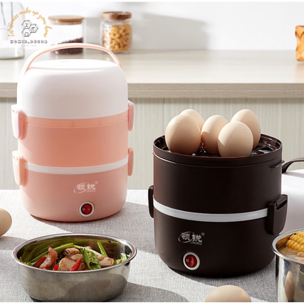 Hộp Đựng Cơm | Cặp Lồng Cơm Giữ Nhiệt, Tự Nấu Chín Đồ Ăn | Ruột Inox 304 Bền Đẹp, 3 Tầng Tiện Lợi