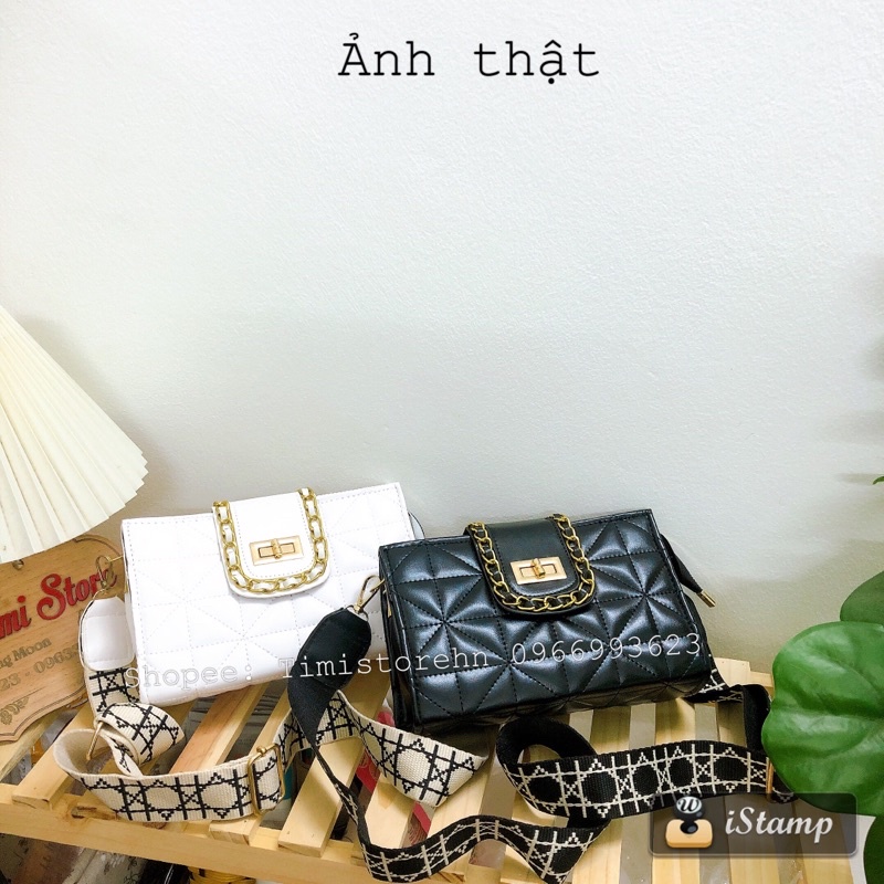 Túi xách đeo chéo nữ đeo vai 2 khóa nhiều ngăn da mềm dây bản to trẻ trung thời trang rẻ đẹp TIMISTOREHN TN060