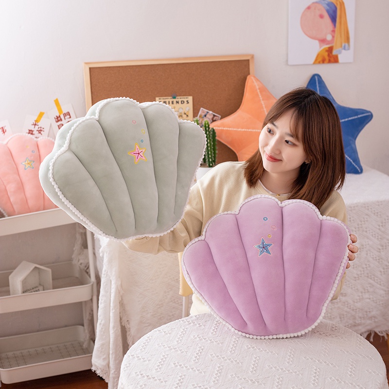 Vỏ Gối Nhung Hình Vỏ Sò Sang Trọng Trang Trí Nhà Cửa
