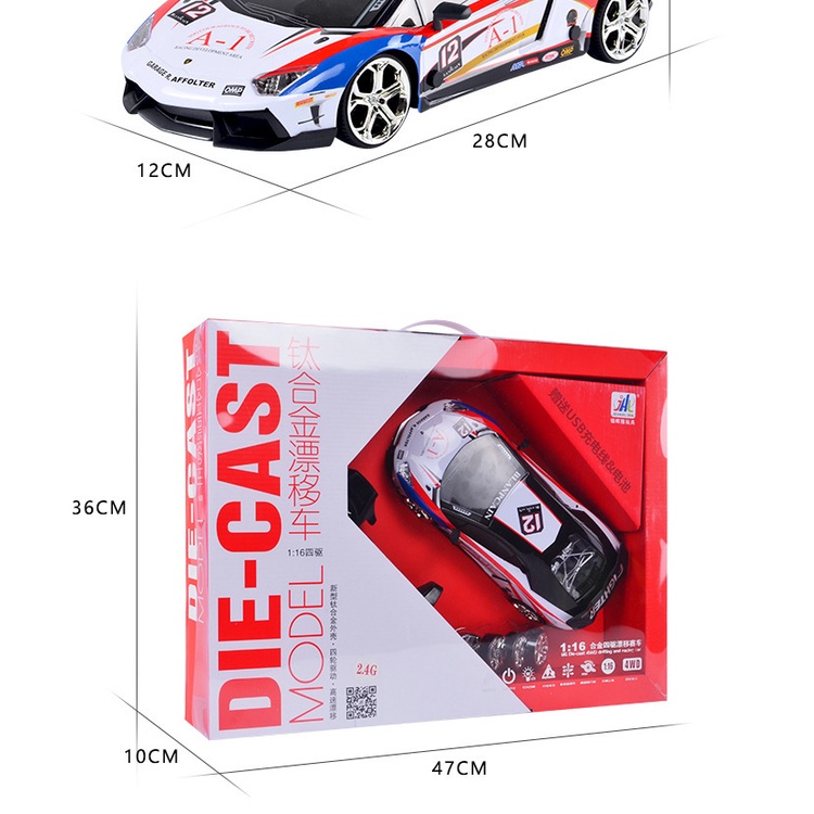 Xe điều khiển Drift tốc độ cao 35km/h có đèn led, pin sạc