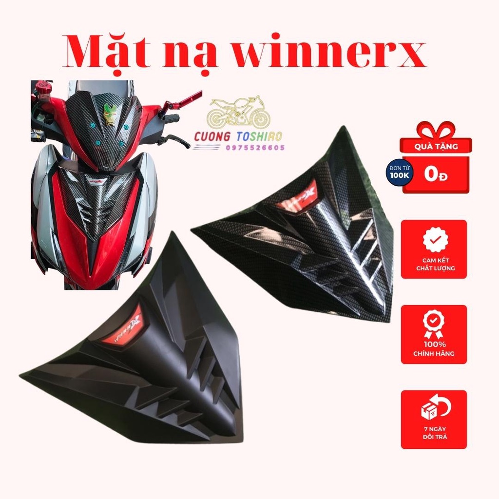 ốp mặt nạ xe winnerx màu đen cacbon có keo 3m dán sau cực chắc sản phẩm bảo hành 1 năm