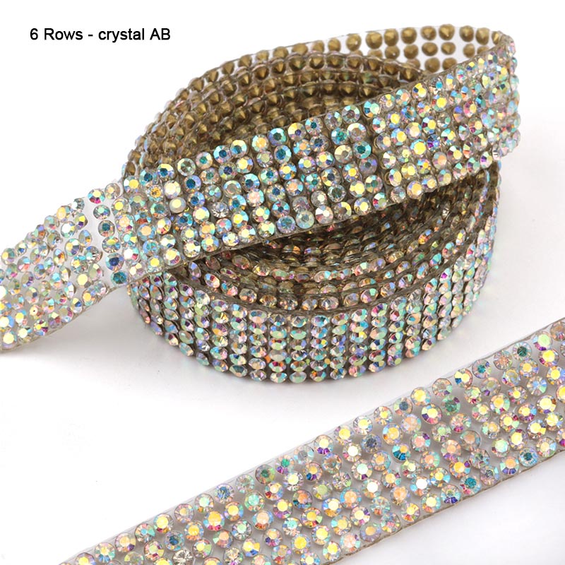 Cuộn Dây Ruy Băng Đính Đá Dùng Trang Trí 1 Yard 6 / 8 / 12