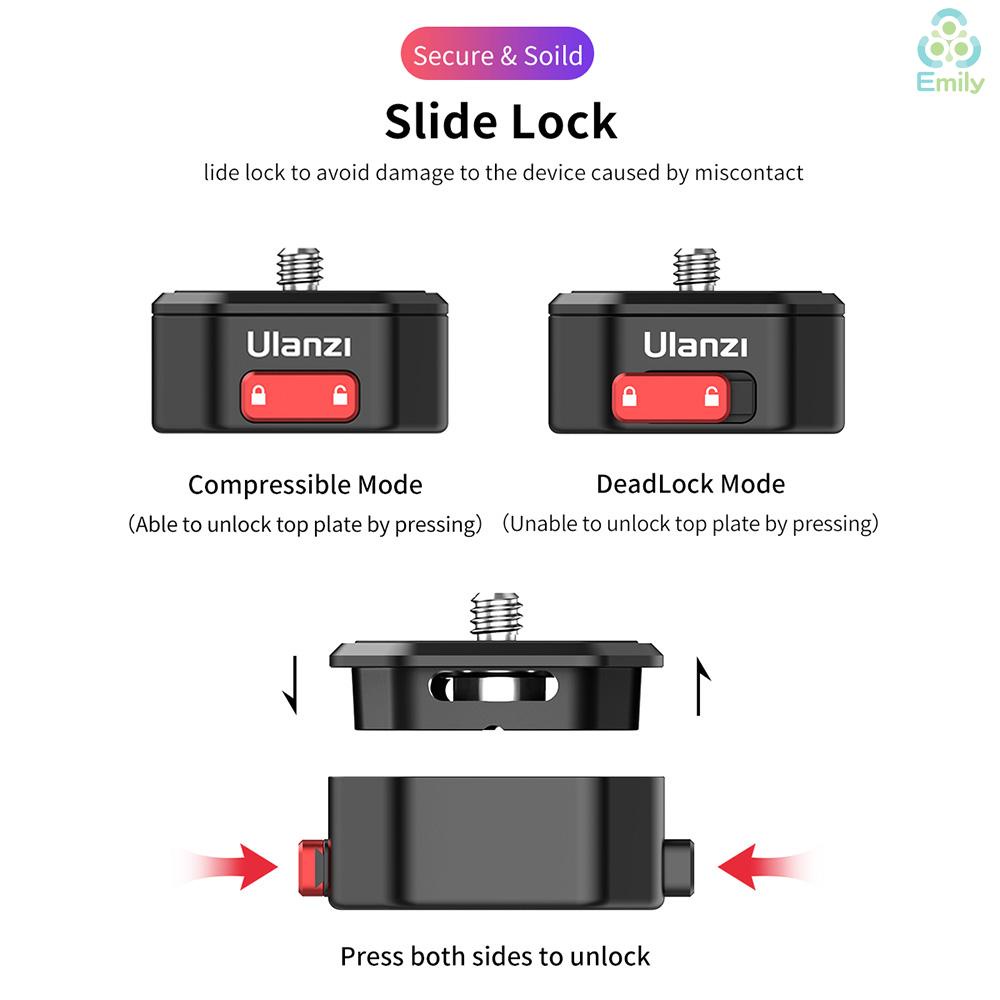 Tấm tháo lắp nhanh ULANZI QR ngàm mini với vít 1/4 inch chịu tải 50kg dành cho camera DSLR