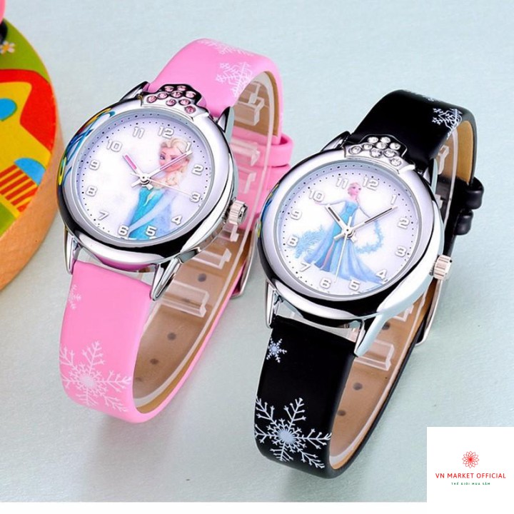 [MGG] Đồng hồ hình phim hoạt hình Frozen đính pha lê cho bé gái | BigBuy360 - bigbuy360.vn