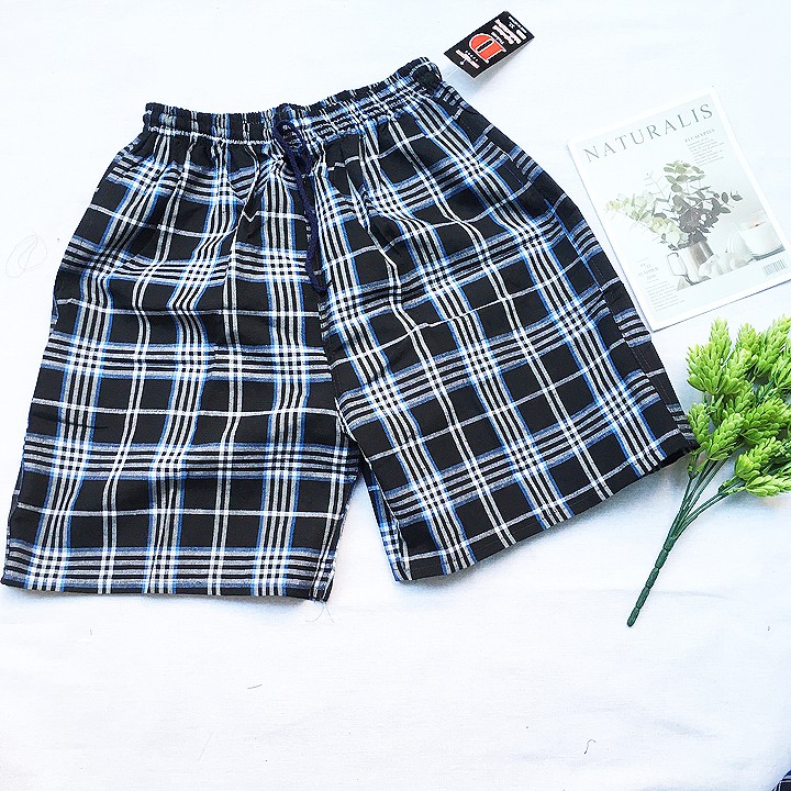 Quần đùi sọt nam mặc nhà vải bố thô caro - SIZE XL từ 60kg-65kg - QDN05 | BigBuy360 - bigbuy360.vn