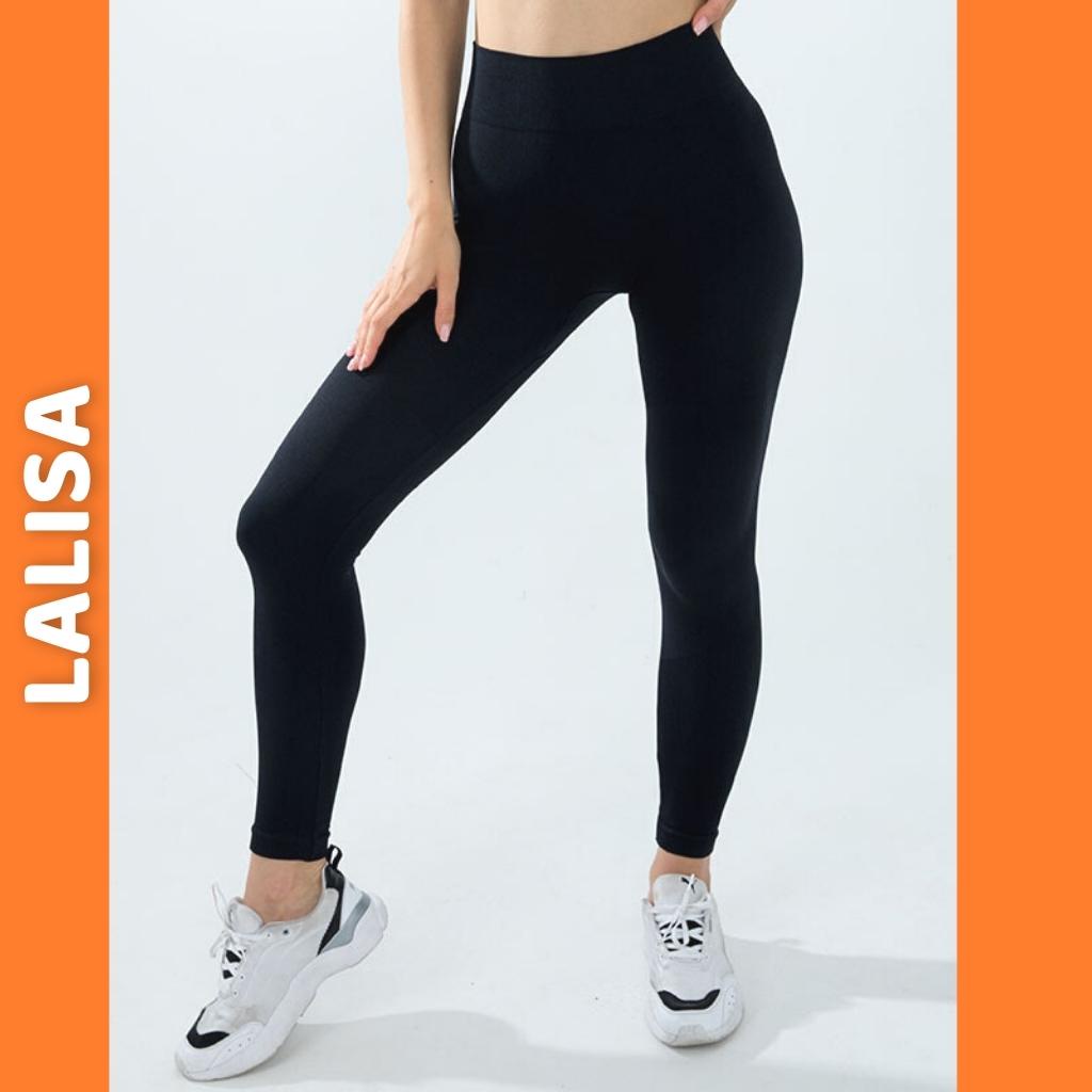 Quần legging dài nữ nâng mông cạp cao dáng thun thể thao lưng cao ôm co dãn cao cấp tập gym yoga LALISA QD010