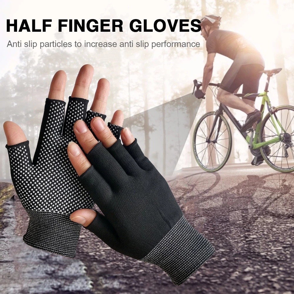 Găng Tay Nylon Chấm Bi Không Ngón Thoáng Khí Trọng Lượng Nhẹ / Không Ngón Độ Co Giãn Cao Chống Nắng Tiện Lợi Khi Lái Xe