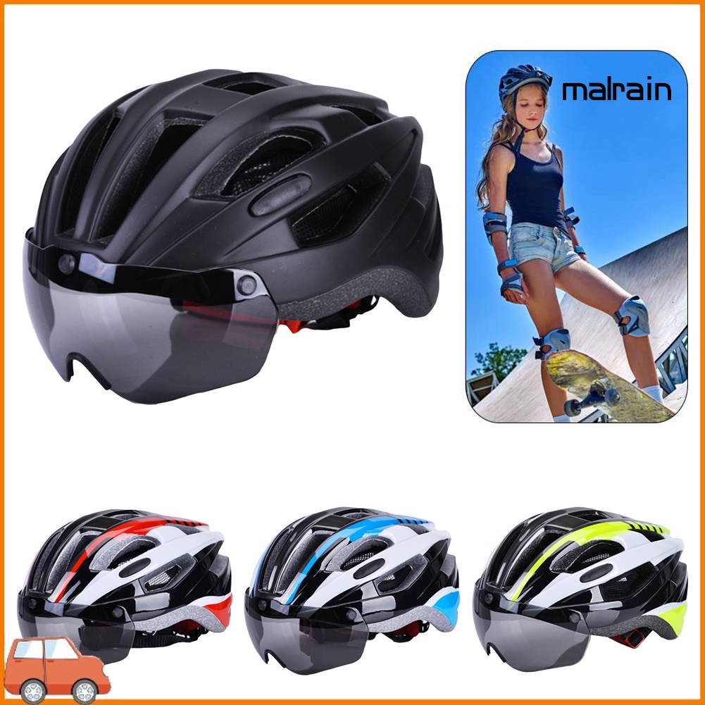 Mũ Bảo Hiểm Kèm Kính Bảo Hộ Có Thể Tháo Rời Thời Trang Đi Xe Đạp Cho Nam Và Nữ