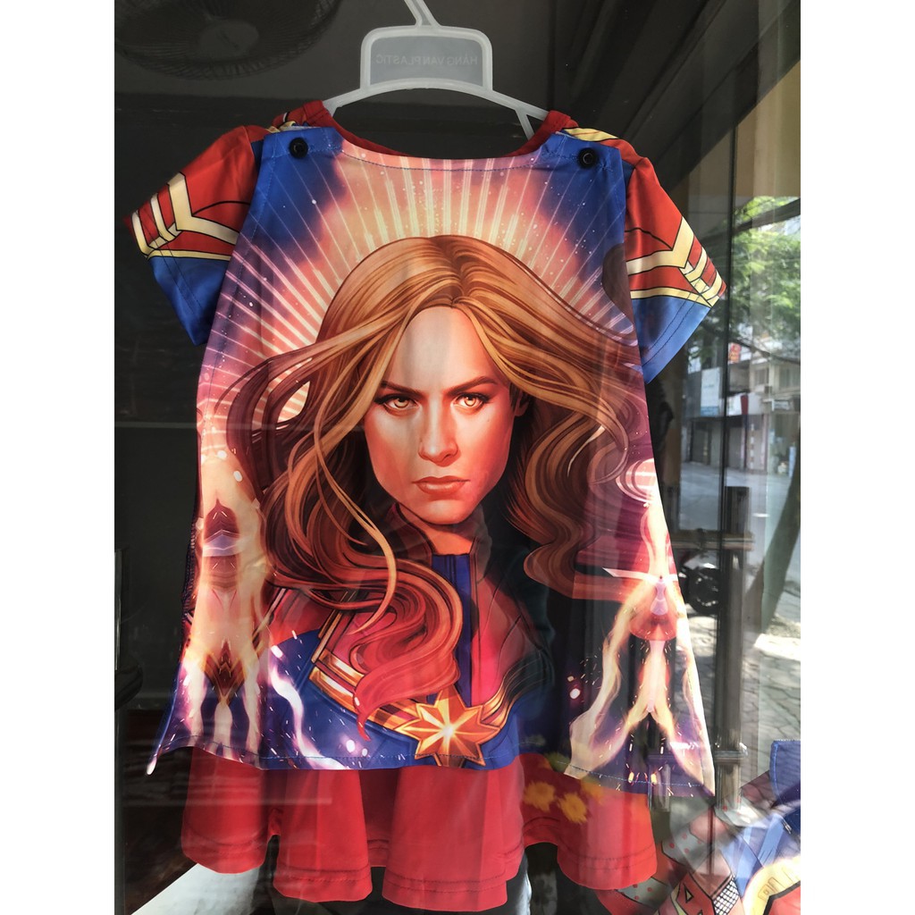 Váy  in 3D sắc Nét, Vải Cotton Co giãn 4 Chiều, Thấm mồ hôi tốt (Tặng kèm áo choàng)