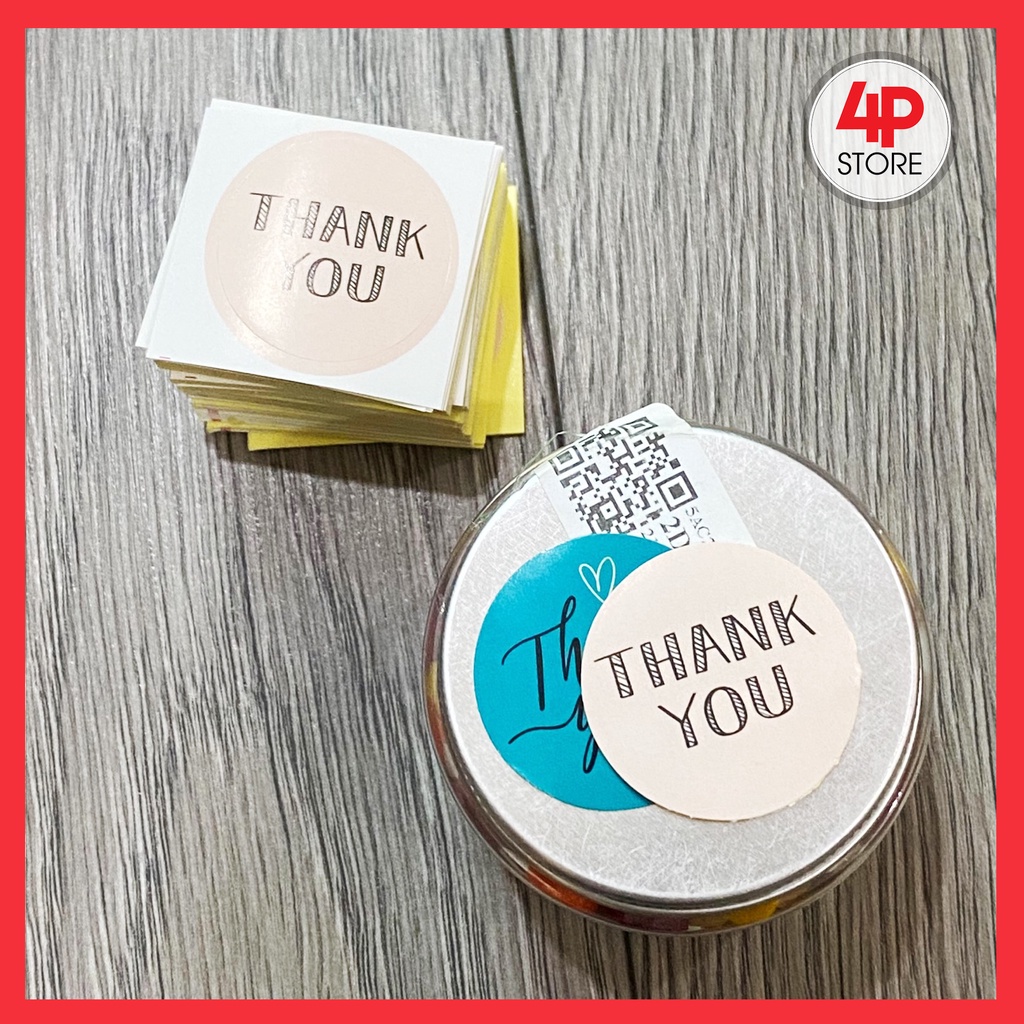 50 NHÃN DECAL TRÒN 3.5CM THANK YOU